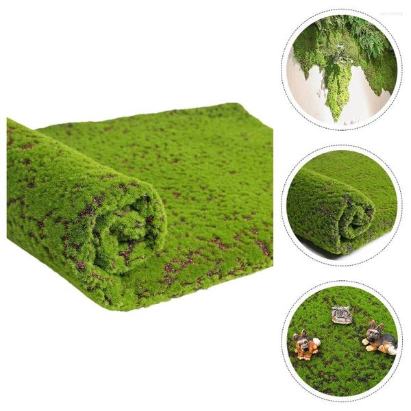 Fleurs décoratives simulées mur vert gazon mousse pelouse artificielle Micro paysage faux décor accessoire de jardin aménagement paysager décoration fleur