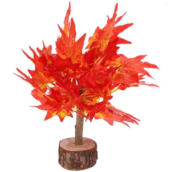 Flores decorativas simuladas simulación de arce modelo de planta falsa decoraciones de otoño en el hogar esux artificial bonx bonsai