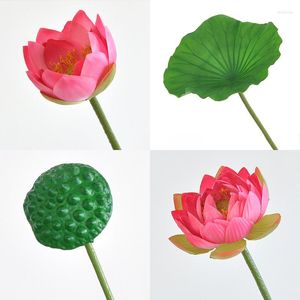 Decoratieve Bloemen Gesimuleerde Outdoor Vijver Kant Landscaping Lotus Zaden Bladeren Woondecoratie Pography Props
