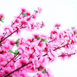Fleurs décoratives Simulated Peach Blossom Branch Short Red Multistyles Winter Spring Decoration Home Party
