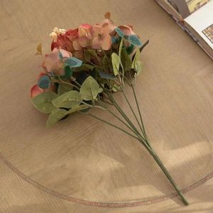 Arrangement de fleurs décoratives, simulation de pivoine, Rose réaliste, artificielle, Style Vintage, ne se décolore pas, pour mariage