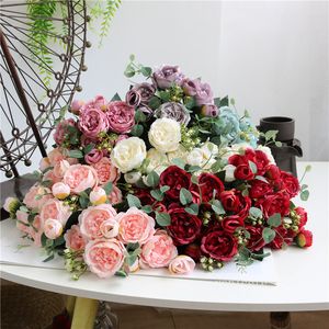 Decoratieve bloemen gesimuleerde Peony Mountain Tea Rose Home Wedding Artificial Peony Flowers LT413