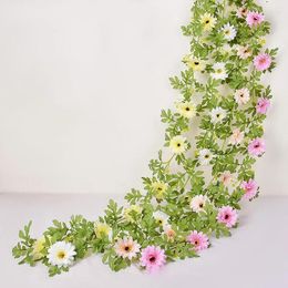 Fleurs décoratives plante simulée chrysanthèmes vignes de fleurs artificielles enroulées autour du mur faux de mariage de mariage décoration de jardin à la maison