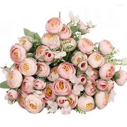 Fleurs décoratives plante simulée Limonium Sinense Rose arbres artificiels bonsaï variété aléatoire sans Pot de fleur