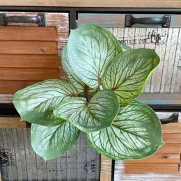 Fleurs décoratives plante simulée soie fausse feuille intérieur et extérieur balcon décoration de jardin plantes artificielles feuilles de pomme verte mariage