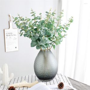 Decoratieve Bloemen Gesimuleerde Plant Zinnia Elegans Eucalyptus Kunstbomen Bonsai Willekeurige Verscheidenheid Zonder Bloempot