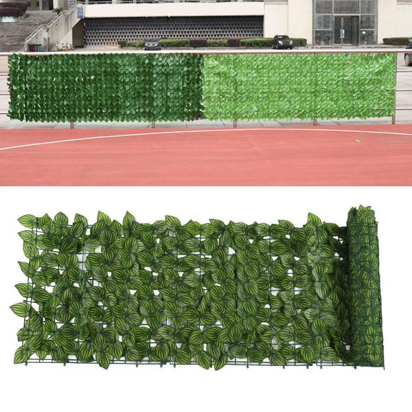 Fleurs décoratives plantes simulées simulation de haie de fausses feuilles empêcher les feuilles de tomber de l'écran de clôture artificielle pour cour de balcon