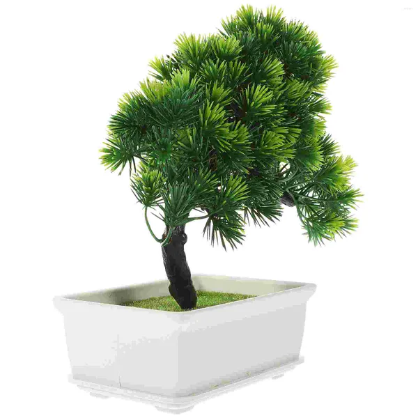 Fleurs décoratives simulées en pot bonsaï arbre Simulation résine pin fausses plantes Table Statue Faux Pp décor ménage ornement artificiel