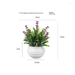 Fleurs décoratives simulées en Pot bureau Mini cadeau brocoli printemps Pot en plastique fleur artificielle plante bonsaï