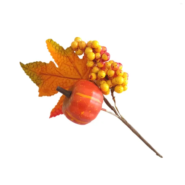 Fleurs décoratives Simulate Pumpkin Berries Artificial Picks Ornaments for Vases Fases Festival Wreath Decor Halloween Christmas