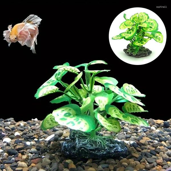 Flores decorativas Plantas de reptiles simuladas para decoración de terrario Hábitat de anfibios de agua artificial realista Decoración de tanque de tortuga serpiente