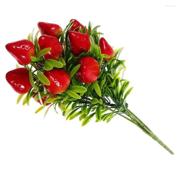 Flores decorativas Simulada Florida Artificial Flower Rama de plástico del vástago del mié Tallos PVC Falso