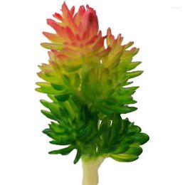 Flores decorativas Planta suculenta simulada Hoja de longevidad Dedo Loto Bonsai ornamental Color Artificial en maceta