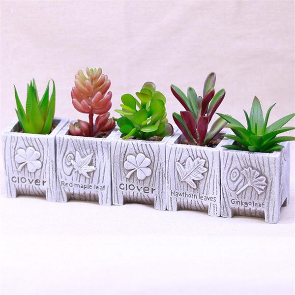 Flores decorativas Simulados Suculento Danza de la planta de la caída de la jade multicolor de bonsai color artificial en maceta