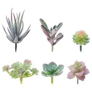 Fleurs décoratives simulées succulentes Mini fausses plantes artificielles plantes de Cactus sans pot décor assorti