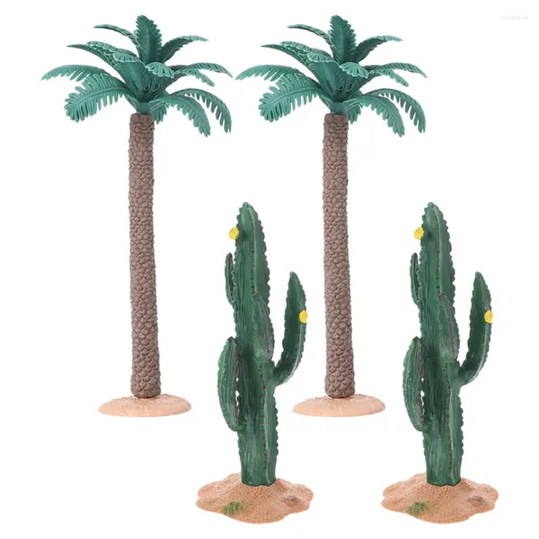 Flores Decorativas Árboles Simulados Modelo En Miniatura Decoración Artificial para Tren Accesorios De La Casa Pvc Palm Belén Escena Paisaje Micro Modelos