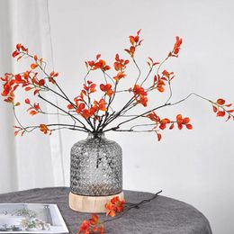 Fleurs décoratives Twig simulées maison fausses feuilles branche bricolage branches d'automne fausse feuille de mise en page décor Thanksgiving artificiel