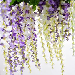 Decoratieve bloemen gesimuleerde Wisteria Silk Simulation Fake Artificial Party Indoor Country Wedding Decoratie