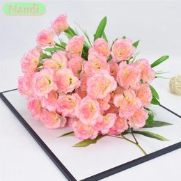 Simulation de fleurs décoratives 10 têtes Bouquet Bouquet Living Room Dining Table Home Decoration Wedding Fake Artificial Flower Mother's