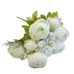 Decoratieve bloemen Simulatie 13 European Style Core Peony THOME TABLE Jurk Bruiloft Pography Decoratie Lavendel en Baby Breath Bouquet