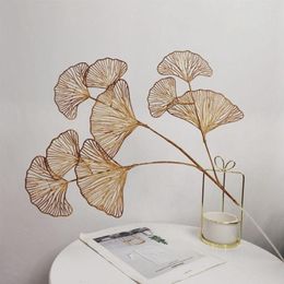 Decoratieve bloemen Simulatie 3-TEGED GINKGO BEAD Takken Home Decoratie Planten Artificial Fake Wedding Decor Leaves Bladeren