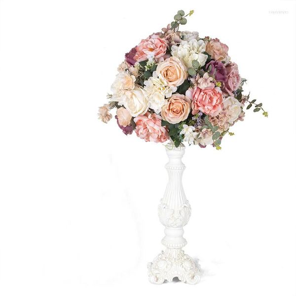 Fleurs décoratives Simulation 30 / 40cm Rose Hortensia Hémisphère Soie Décoration De Mariage Fleur Boule Colonne Romaine Home Party Decor Flores
