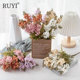 Decoratieve bloemen Simulatie 5heads Hyacinth Artificiële bloemen Huis Woning woonkamer Eettafel Centrum Deco Deco Wedding Party Scene -raam