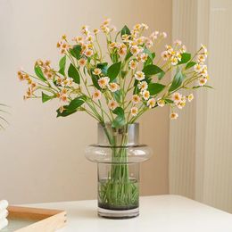 Simulation de fleurs décoratives 6 bouquets petites marguerites à la maison salon table de salle à manger décoration de style pastoral faux artificiel plante