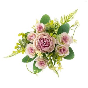 Simulación de flores decorativas Peony Gobly Flower Flower Flower Mrs Mrs Wedding Decor para Weedings Artificial Pink White