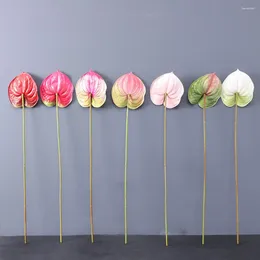 Fleurs décoratives simulation Anthurium esthétique de fausses ornements de table exquise fleur artificielle fraîche pour le salon
