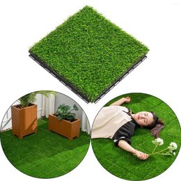 Flores decorativas Simulación de hierba artificial Mat de piso Drenador Alfombra de césped realista para pisos al aire libre Accesorio de jardín de patio