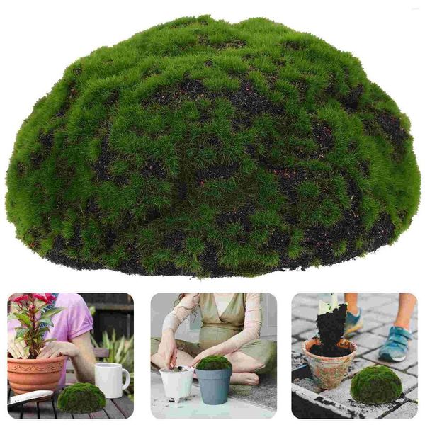 Boule de Simulation de fleurs décoratives, mousse verte préservée, fausse sphérique en vrac pour plantes, boules de mousse d'intérieur