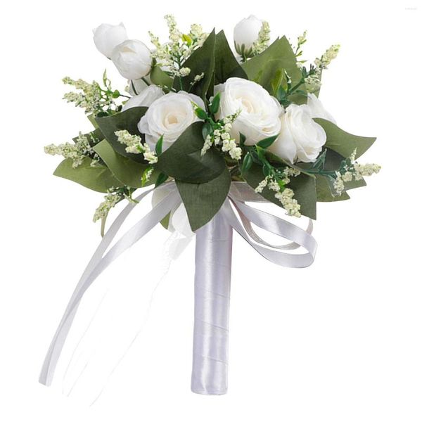 Fleurs décoratives Simulation Bouquets De Mariage De Mariée Roses De Soie Artificielles Pour Les Célébrations Événement Danse Maison Anniversaire