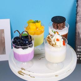 Simulation de fleurs décoratives, modèle de gâteau, fausse tarte aux fruits, décoration de Dessert, ornements, tasse de bonbons, décor de crème glacée