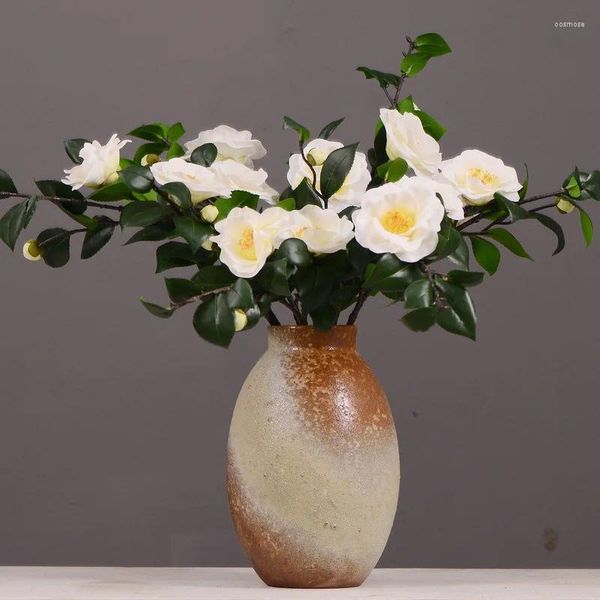 Fleurs décoratives simulation Camellia DIY Tableau d'accueil Définition de mariage Perle Bud Flower Decoration Falle Bouquet Vente