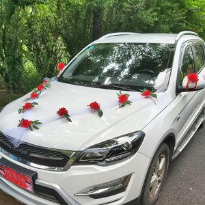 Decoratieve bloemen Simulatie Auto Hoofdbloembruiletbenodigdheden Hoofdlay-outset Witte Europese stijl Subteam Volledig