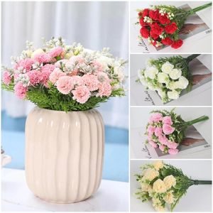 Fleurs décoratives simulation carnation décoration de maison mariage artisanat artisanal couronne fausse cadeau de la fête des mères