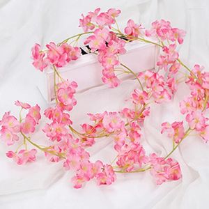 Simulation de fleurs décoratives en rotin, 1.8m, fleurs de cerisier, décoration de mariage suspendue, décor de jardin de maison