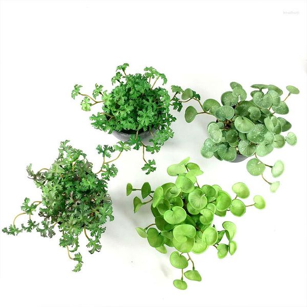 Fleurs décoratives Simulation cuivre pièce herbe fleur artificielle faux lierre feuilles plante verte bureau bonsaï maison boutique décor