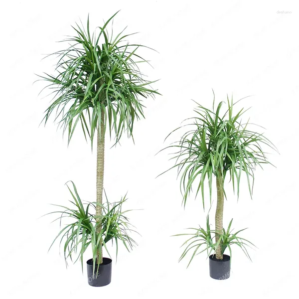 Flores decorativas simulación dragón árbol de barba dracaena planta verde planta baño baño de té de baño de baño