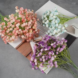 Decoratieve bloemen Simulatie Gedroogde bloem Kleine enkele tak Gypsophila Plastic Rose Bouquet Vase Living Room Decoratie achtergrond Home