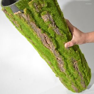 Decoratieve bloemen Simulatie Gedroogde dennenboomschors kunstmatige mos nep wijnstok planten binnen water pilaar dekking wrap diy groene wanddecoratie