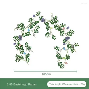 Fleurs décoratives simulation œuf ratan mur suspendu plantes artificielles décoration de mariage vigne green plantation de fenêtre intérieure fausse