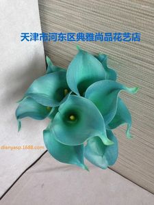 Fleurs décoratives simulation fleur bleu calla lily mini pu rose têtes artificielles