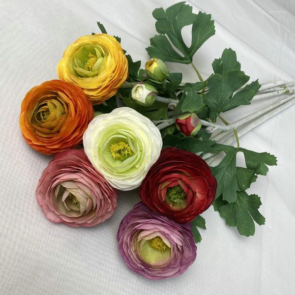 Fleurs décoratives simulation fleur de soie rosée Lotus branche bricolage Bouquet de mariage de la Saint-Valentin.
