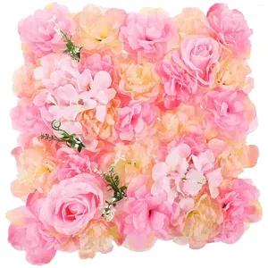 Decoratieve bloemen Simulatie Bloem Muur Feest Bloemen Achtergrond Kunstmatige Roos Paneel Bruiloft Decor Faux Zijden Decoratie