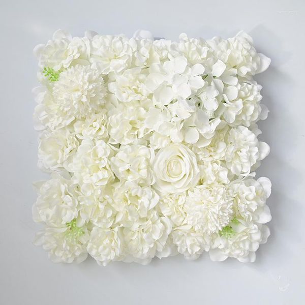 Flores decorativas Fondo de pared de flores de simulación, fila de rosas, decoración de plástico, arco de boda, imagen de estudio