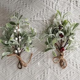 Decoratieve Bloemen Simulatie Groene Plant Aritificial Groenblijvende Maretak Kerstboom DIY Hanger Vrolijk Decor Gelukkig Jaar 2024