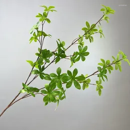 Fleurs décoratives simulation plantes vertes feuilles réelles tactiles en plastique cloche quitte la fête de mariage plante artificielle décoration de l'étude florale