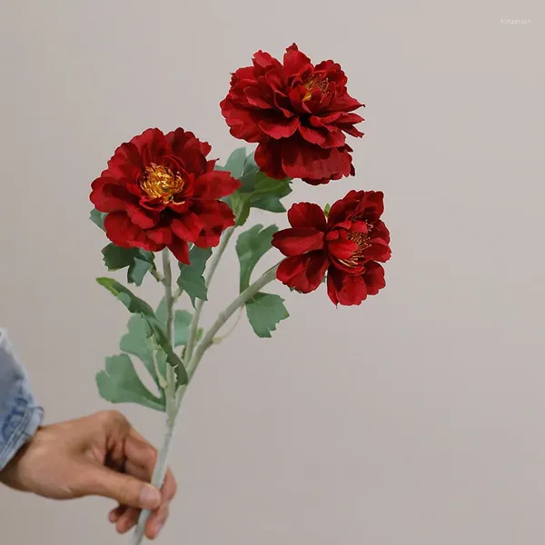 Fleurs décoratives Simulation main sensation pivoine arrangement de fleurs artificielles matériel maison salon décor scène de mariage mise en page photographie